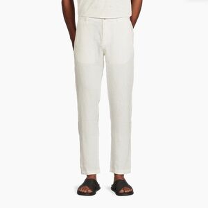 Onia Men's White Linen Chinos